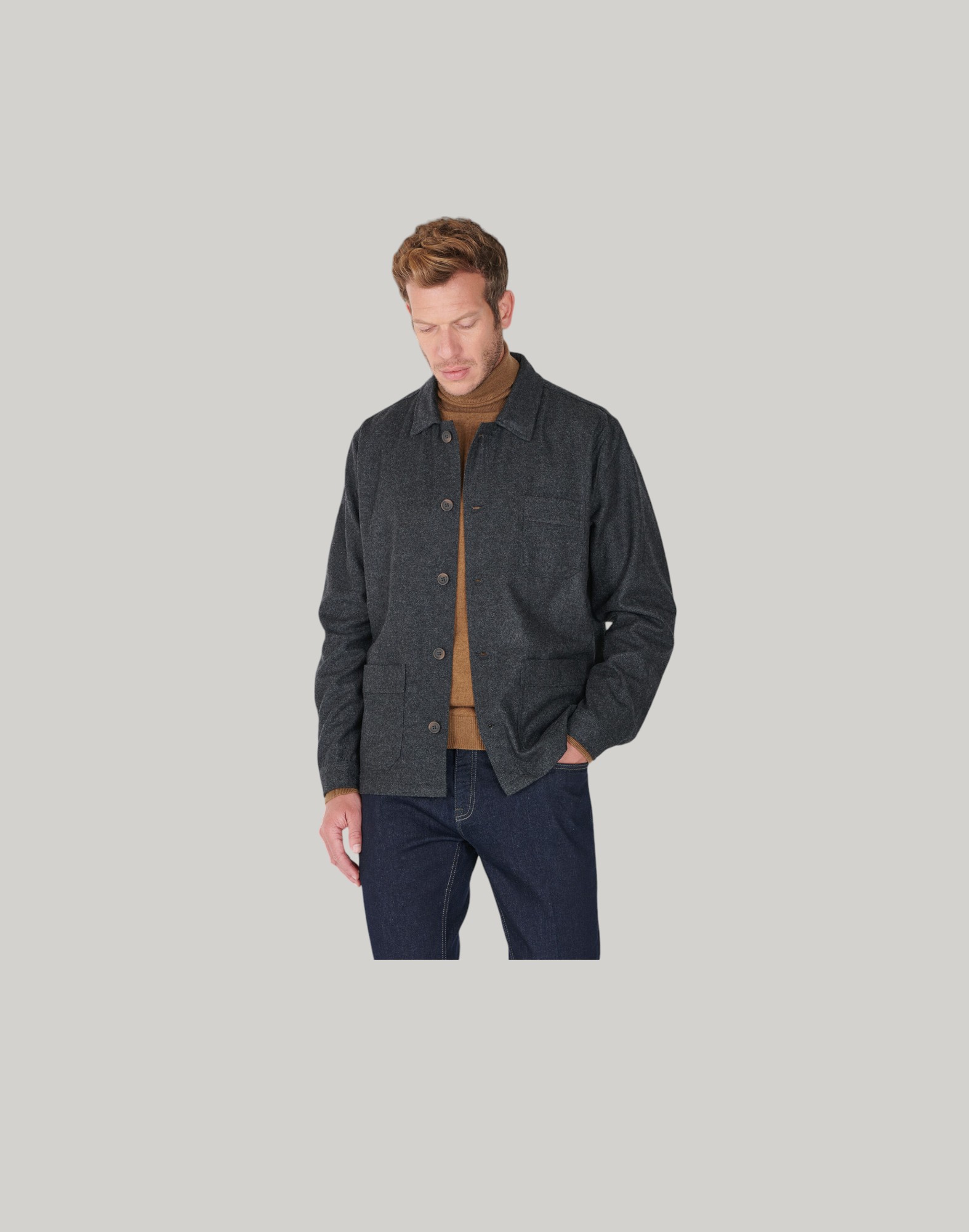 Birdseye Jacket Wool Blend Made In Italy
