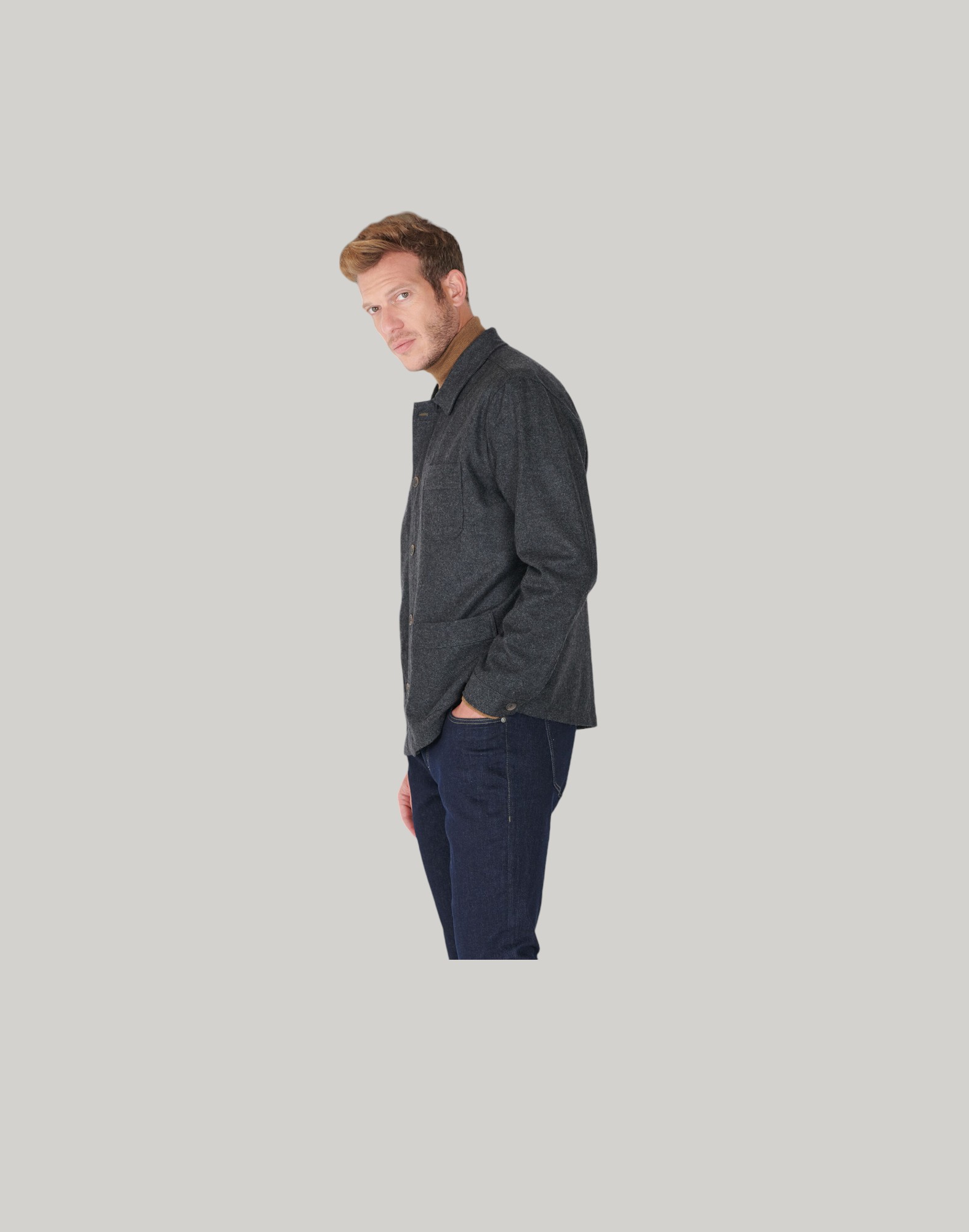 Birdseye Jacket Wool Blend Made In Italy