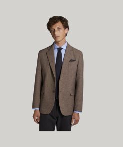 Jacket With Flap Pockets In Wool Blend Made In Italy