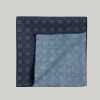 Linen Blend Pochette Fancy Design Blue