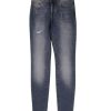 Skinny Crop Damaged Blue