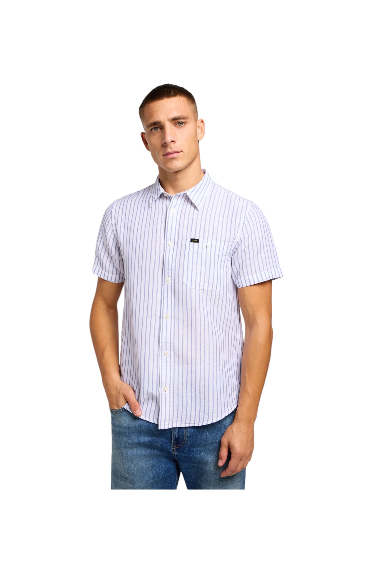 Ss Leesure Shirt Surf Blue