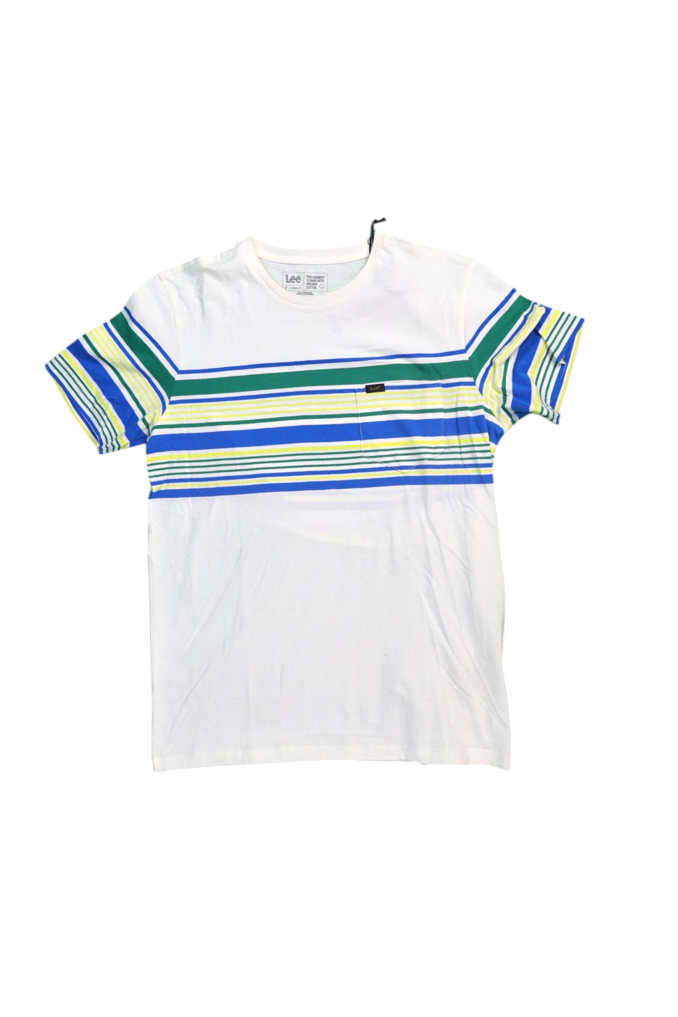 Ss Stripy Pkt Tee Ecru