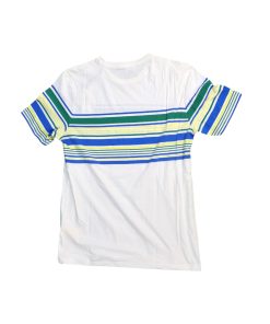 Ss Stripy Pkt Tee Ecru