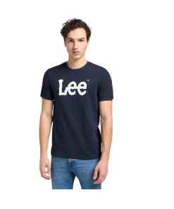 Wobbly Logo Tee Navy Drop-Size Small