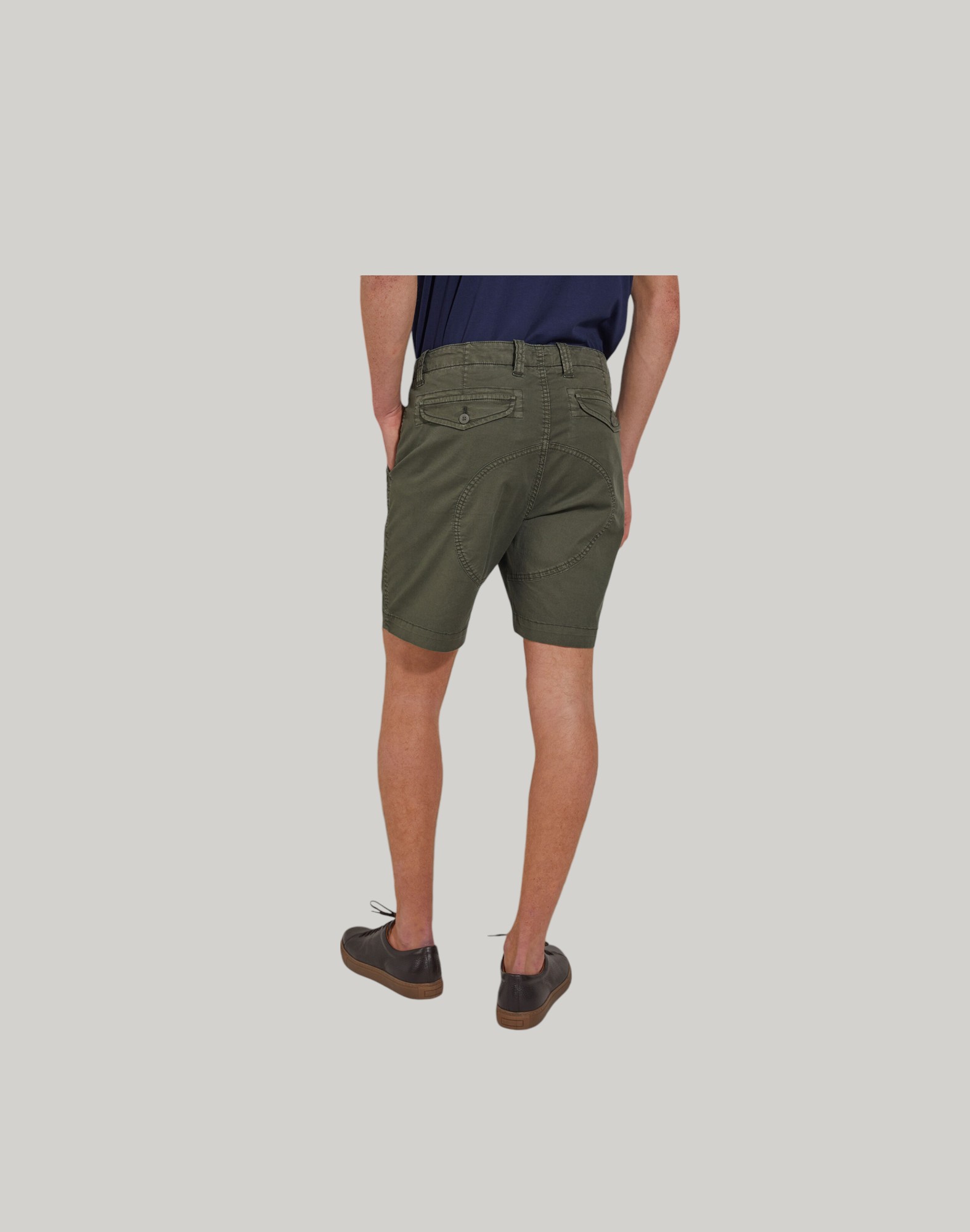 Bermuda With Pocktes Twill Stretch Fabric