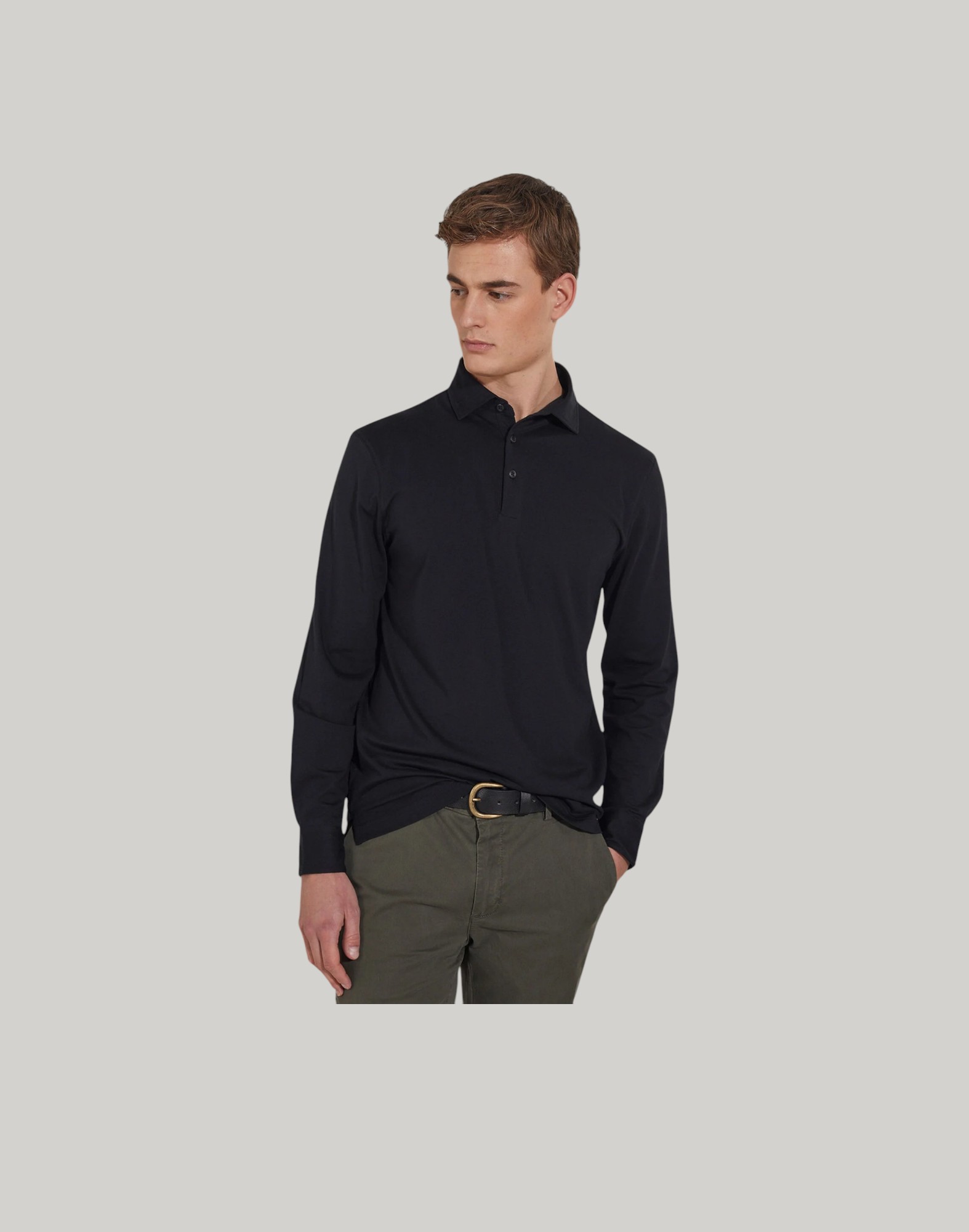 Long Sleeves French Collar Polo