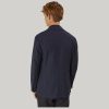 Single breasted cotton linen jacket with patch pocket Denim