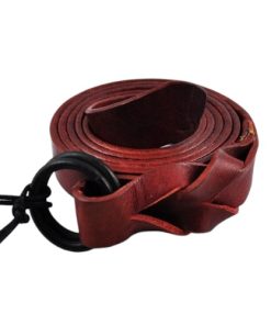 Thin Braided Belt Burnt Henna