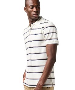 Stripe Polo Shirt White Size : S