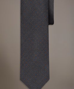 Brushed effect wool blend tie pois fancy