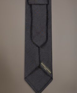 Brushed effect wool blend tie pois fancy