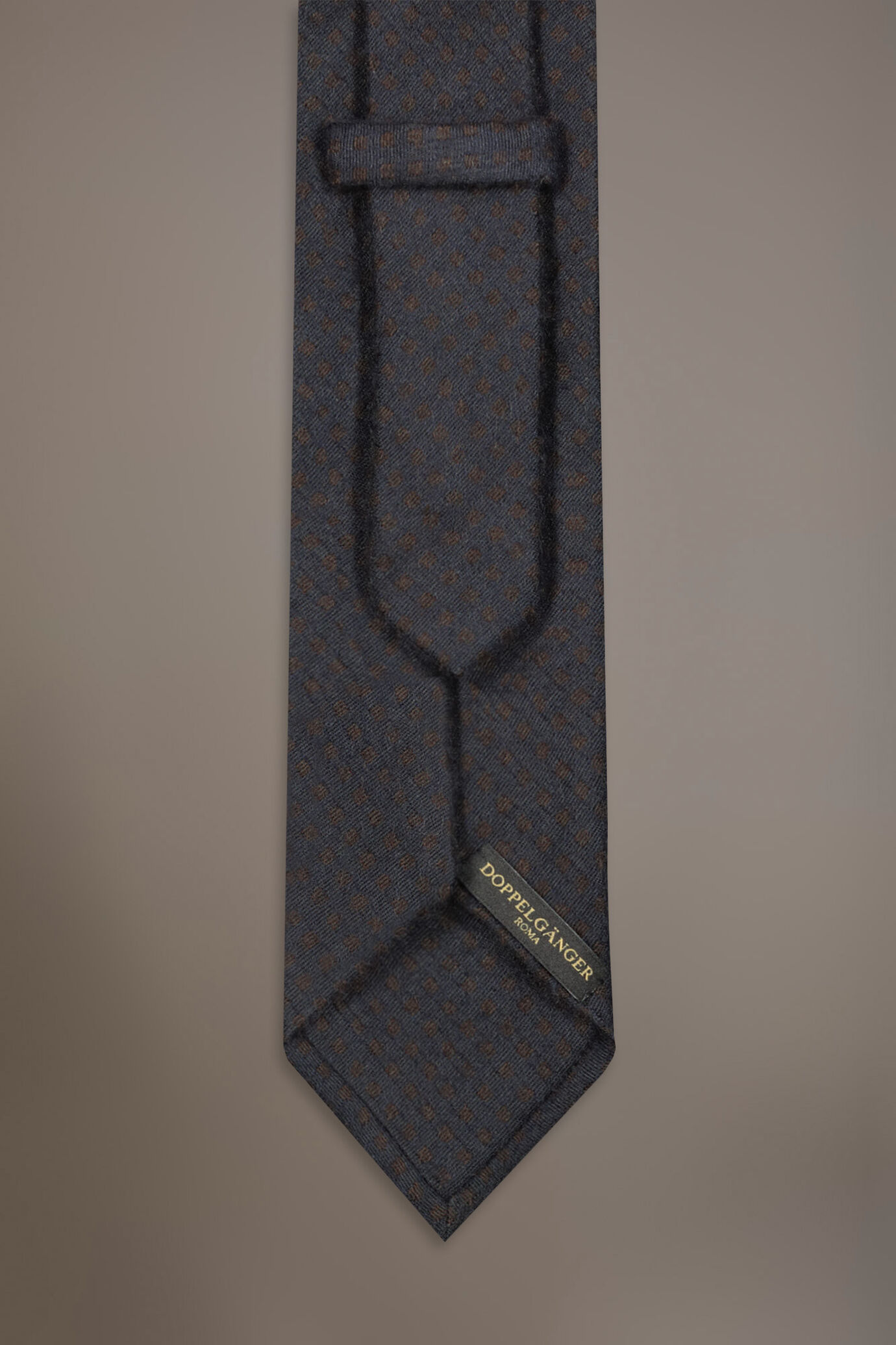Brushed effect wool blend tie pois fancy