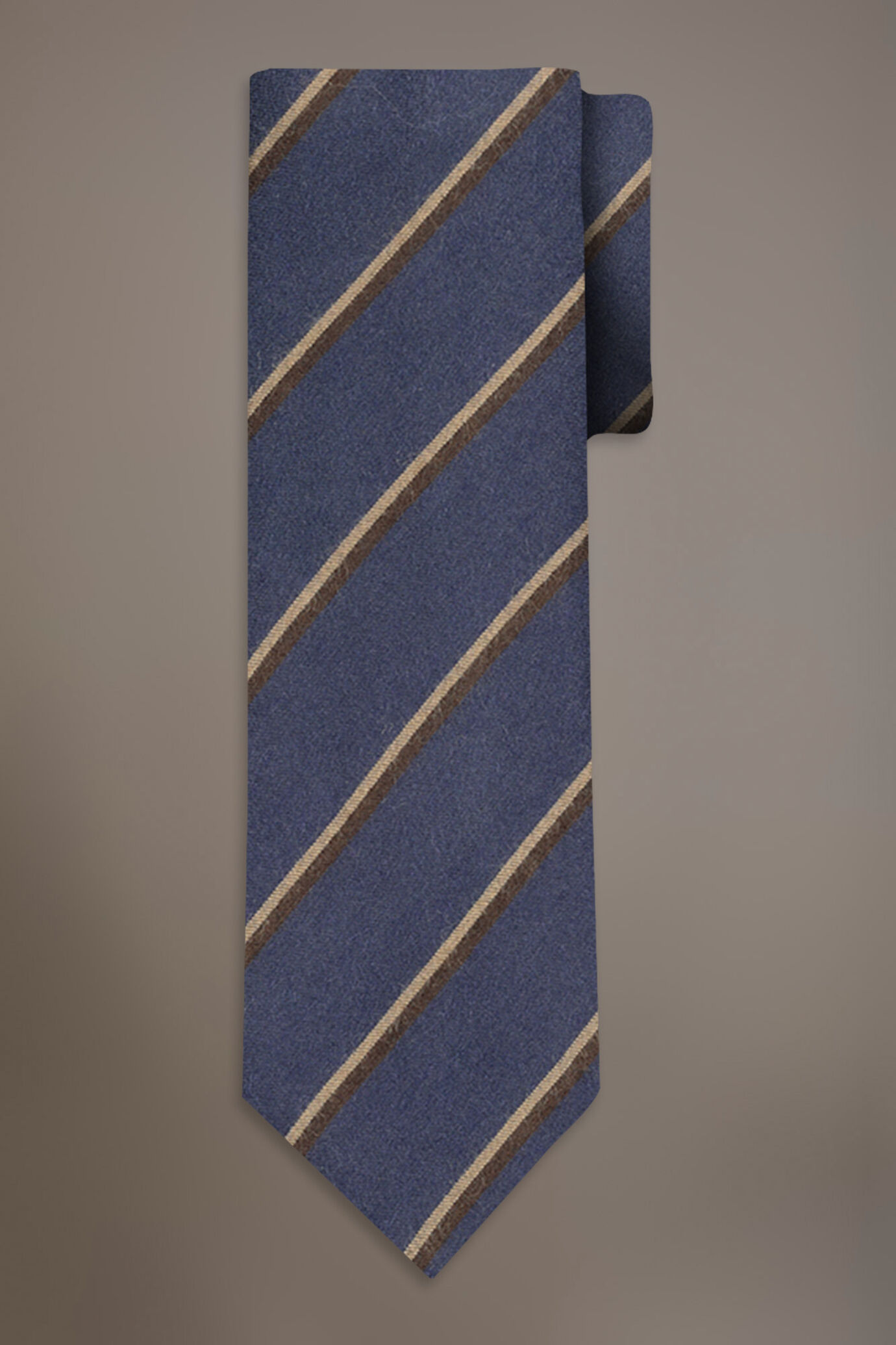 Regimental Brushed effect wool blend tie