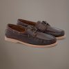 Leather boat shoes 100% aged leather with rubber sole