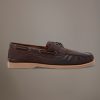 Leather boat shoes 100% aged leather with rubber sole