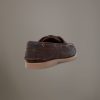 Leather boat shoes 100% aged leather with rubber sole