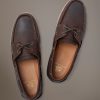 Leather boat shoes 100% aged leather with rubber sole