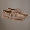 100% suede boat shoe with rubber sole