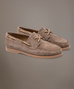 100% suede boat shoe with rubber sole