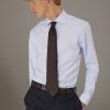 Classic shirt with french collar slim fit dobby fabric