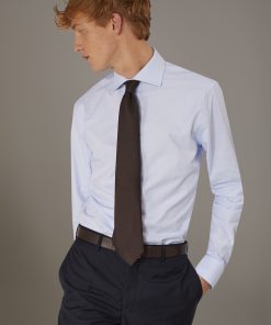 Classic shirt with french collar slim fit dobby fabric