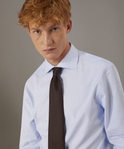 Classic shirt with french collar slim fit dobby fabric