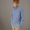 Casual shirt french,collar comfort fit chambray fabric
