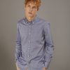Washed shirt button down collar comfrot fit superlight oxford fabric