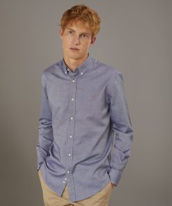 Washed shirt button down collar comfrot fit superlight oxford fabric