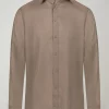 Mens casual shirt classic collar 100% linen comfort fi