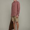Mens casual shirt classic collar 100% linen ,comfort fit