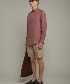 Mens casual shirt classic collar 100% linen ,comfort fit