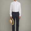 Mens casual shirt button down ,collar 100% linen comfort fit