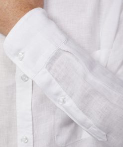 Mens casual shirt button down ,collar 100% linen comfort fit
