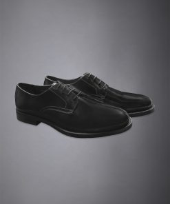 100% brushed leather derby shoe with rubber sole