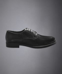 100% brushed leather derby shoe with rubber sole