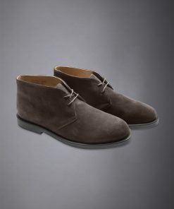 100% suede leather desert boots with rubber sole