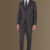 Single-breasted solid color suit with trousers with pinces