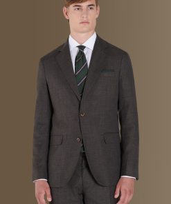 Single-breasted solid color suit with trousers with pinces
