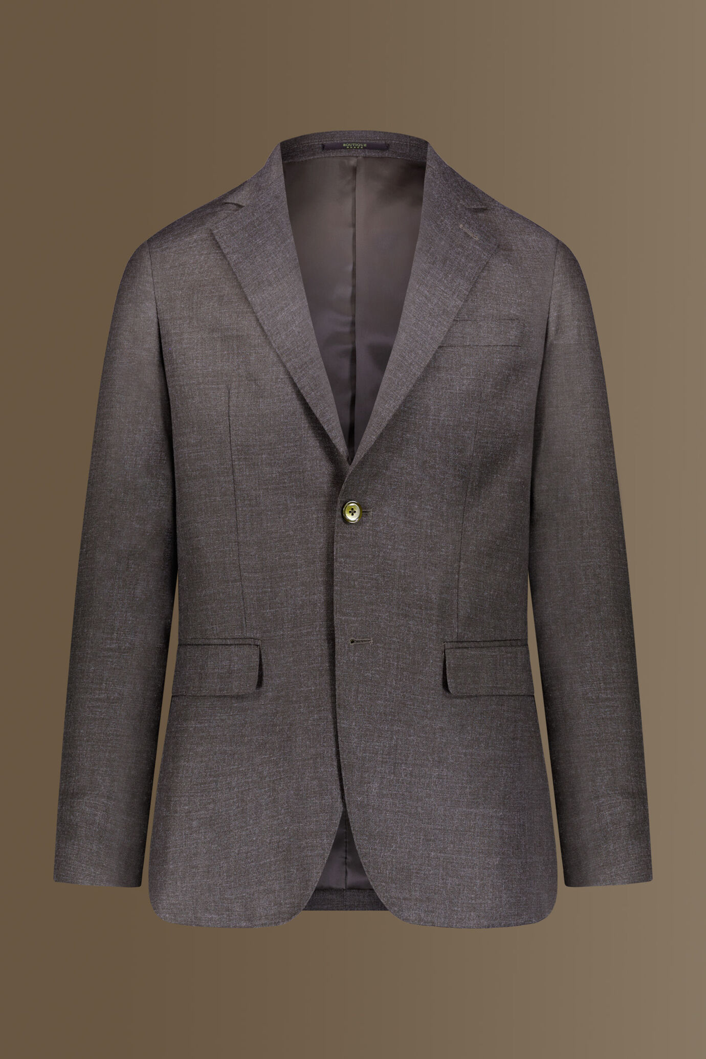 Single-breasted solid color suit with trousers with pinces