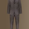 Single-breasted solid color suit with trousers with pinces