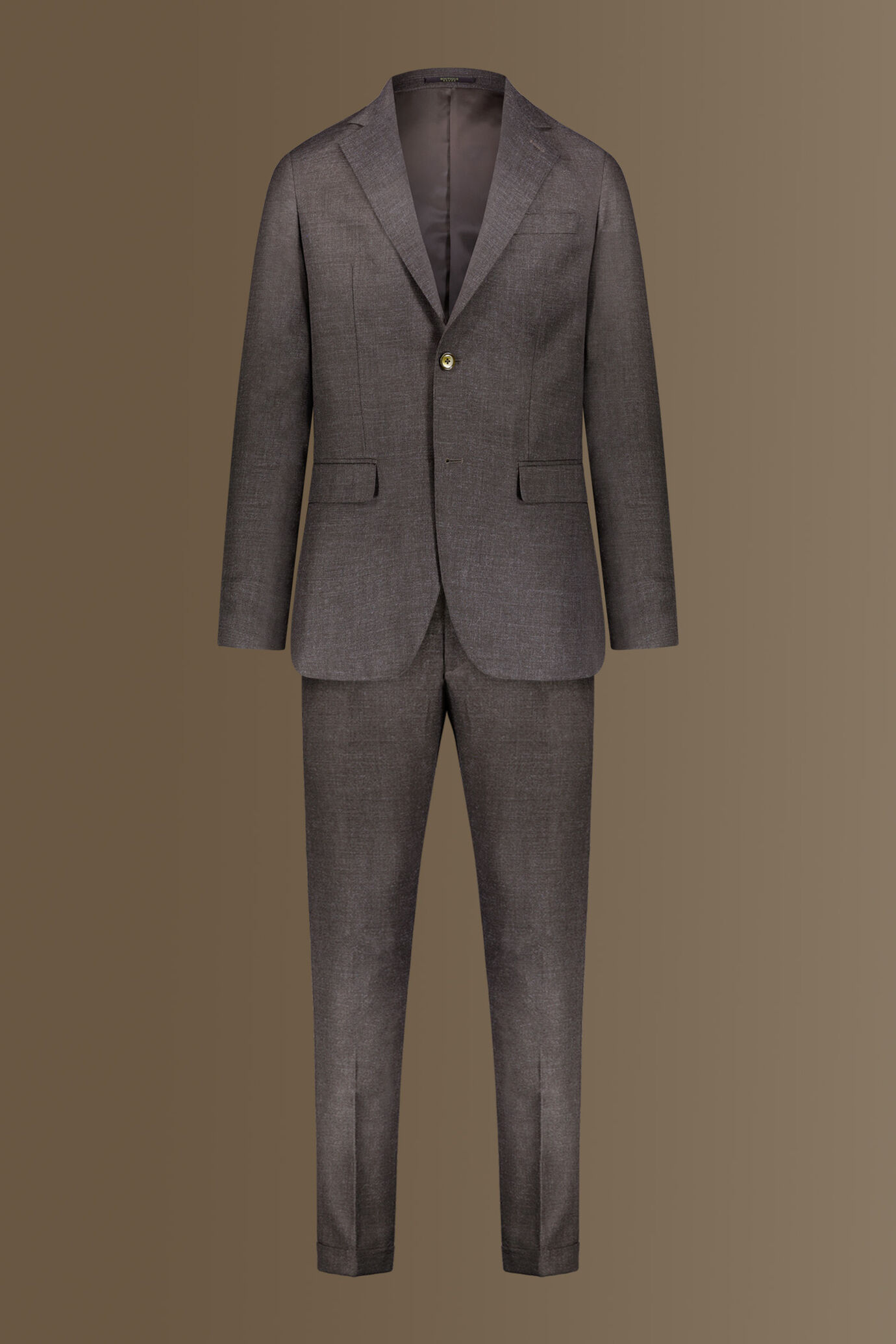 Single-breasted solid color suit with trousers with pinces