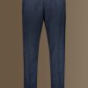 Single breasted suit flat trousers denim fabric effect