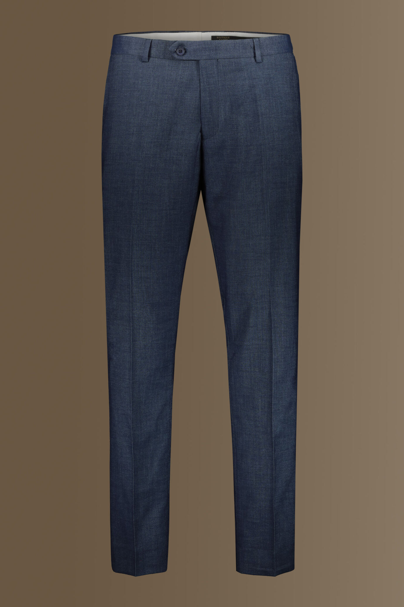 Single breasted suit flat trousers denim fabric effect
