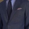 Single breasted suit flat trousers denim fabric effect