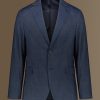 Single breasted suit flat trousers denim fabric effect