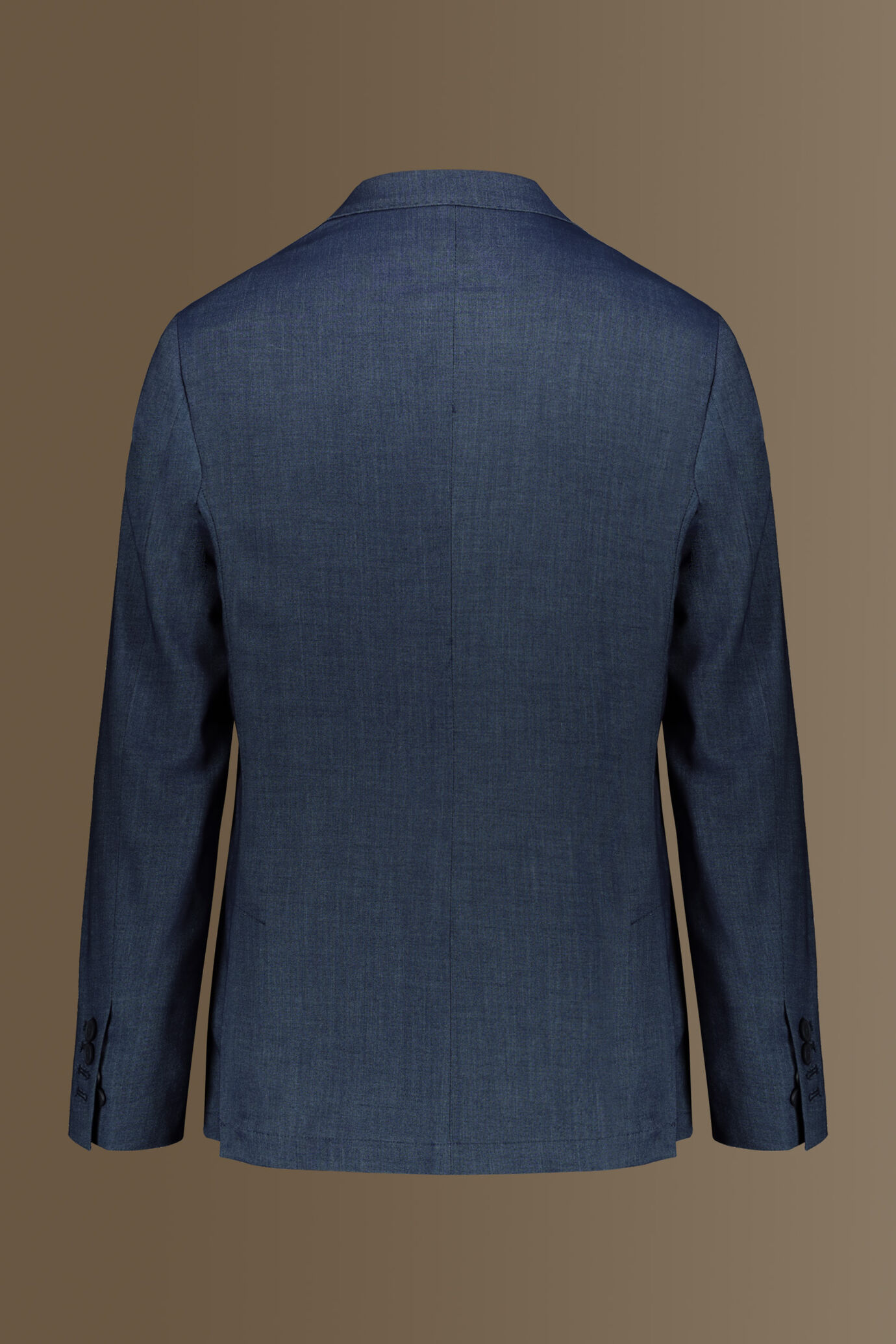 Single breasted suit flat trousers denim fabric effect