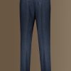 Single breasted suit flat trousers denim fabric effect