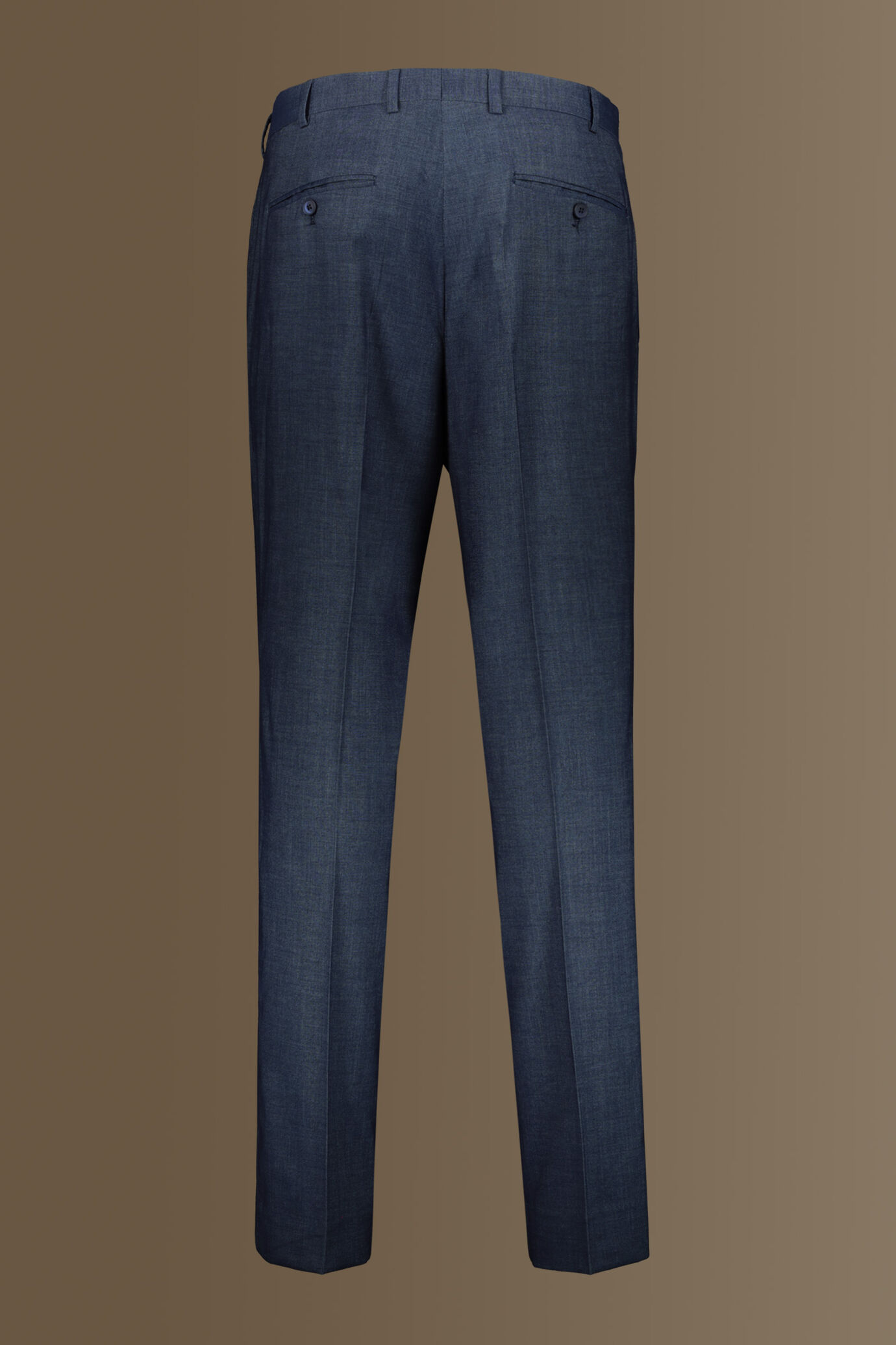 Single breasted suit flat trousers denim fabric effect